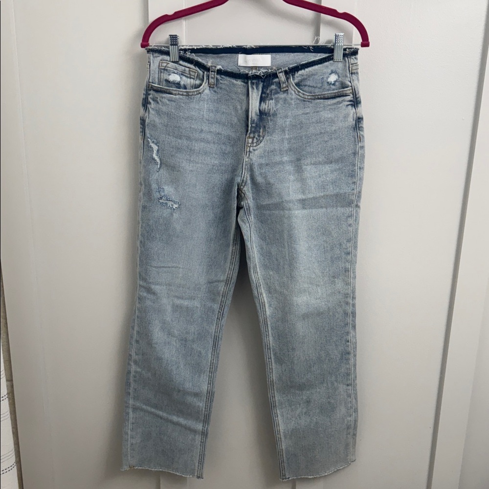 Stylish Light Blue Straight Leg Women's Jeans